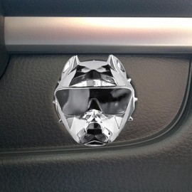 Bully Dog Car Engine Push to Start Button Cover, Zinc Alloy Ignition Switch Protective Cover, Anti-Scratch Push Start Stop Button Cover Decoration Sticker Universal for Car Truck SUV (Silver)