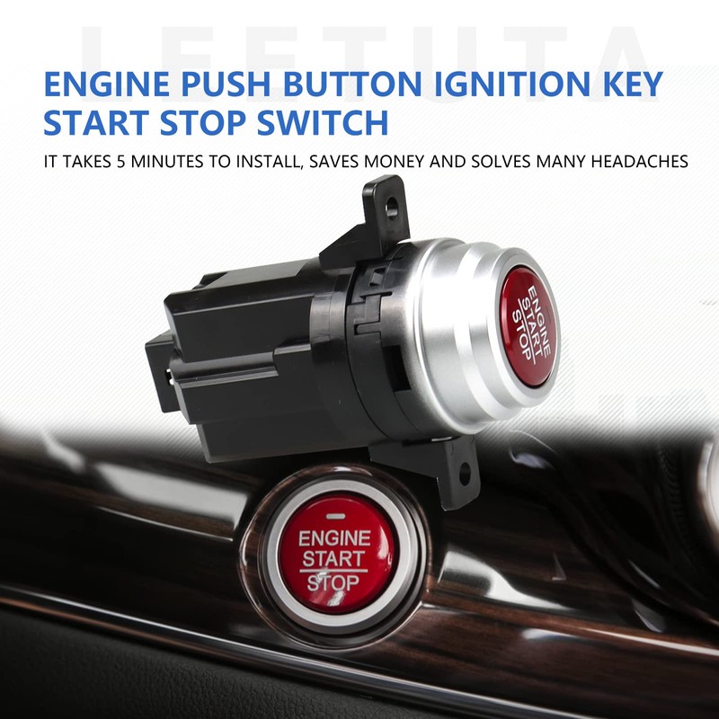 LEETUTA Engine Push Button Ignition Key Start Stop Switch 35881-T0A-G02