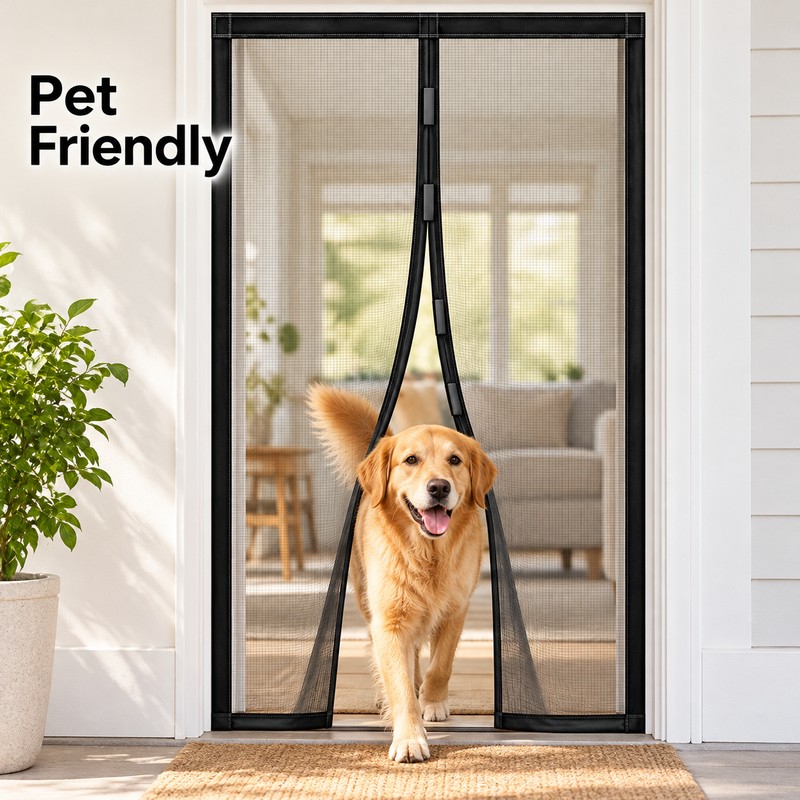 Magnetic Screen Door Mesh Curtain – Hands-Free Auto-Close Insect Net