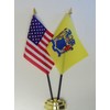 New Jersey State and United States Friendship Table Flag Display