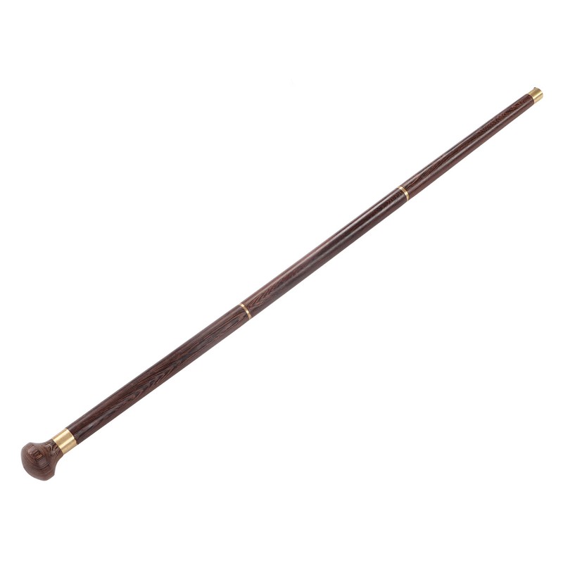 Elderly Wenge Walking Stick Elegant Ergonomic Detachable Round Grip Walking