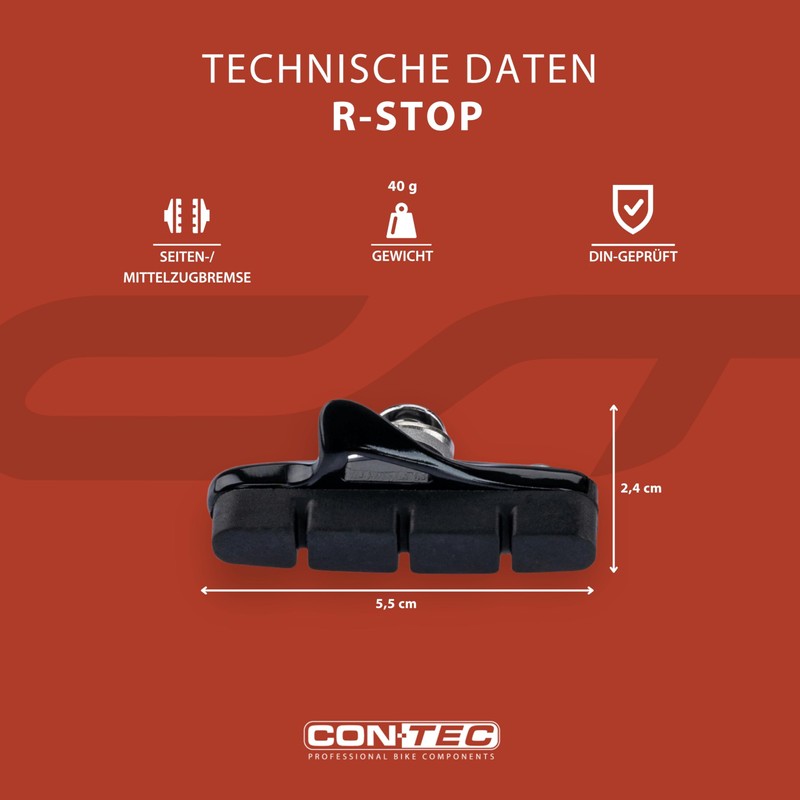 CONTEC Brake shoe cartr RD-stop road black