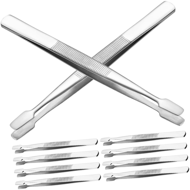 OHPHCALL 30pcs Stainless Steel Tweezers for Jewelry Making Crafting and