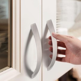 JNRFTY Pack of 10 Furniture Handles, Cabinet Handles, Kitchen Handles, Furniture Drawer Handles for Kitchen Cabinets with Screws, 128 mm Hole Spacing