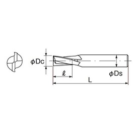 Fujikoshi NACHI GLKEY15 High Speed End Mill, G Keyway End Mill, 2 Blades, 0.6 inches (15 mm)