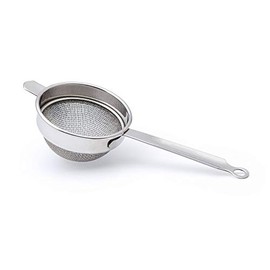 INOX stainless steel Food Safe Tea Strainer Chalni Double Mesh used to sieve Tea / Coffee / Juice / Soup / Long Handle