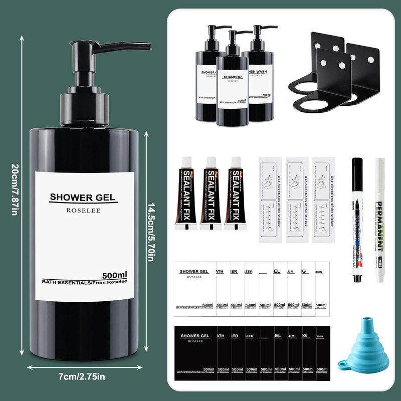 Roselee Soap Dispenser Wall Mounting Set 500 ml Soap Dispenser