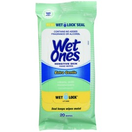 Wet Ones Hand Wipes Extra Gentle for Sensitive Skin, 20 Count