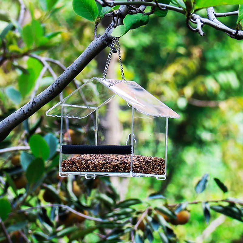 Window Bird Feeder Transparent Large Space Bird Feeder House with