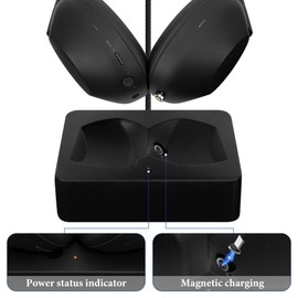 GEEKRIA Headphones Charging Stand, Compatible with Sony WH-1000XM6, 3D Printed Resin Magnetic Dock, Gaming Headset Base (Black)