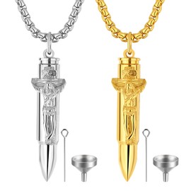 OIDEA Men's Plain Cross Necklace: Vintage Cross Pendant with Wheat Chain Christian Cross Chain Biker Retro Venetian Chain Religious Gift for Men Father Friend, Stainless Steel