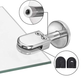 Glass Clamp Holder, 2 Pieces Stainless Steel Glass Clamp, Glass Brackets 8 mm, Adjustable Glass Bracket, with Lower Support Column, for 5-8 mm Frameless Glass Panels, Privacy Screens, Swimming Pool