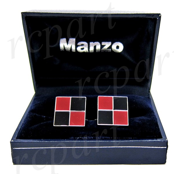 New Men's Cufflinks cuff links square 2 tone black red checkers wedding formal
