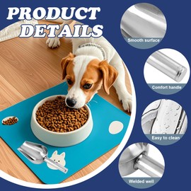 Dog Food Scoop,1 Cup12oz Capacity Pet Food Scoop Stainless Steel Feed Scooper for Dog and Cat(Sliver)