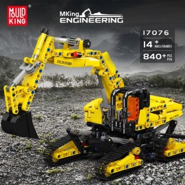 Mould King 17076 Engineering Crawler Excavator Static Model Building Block Toy