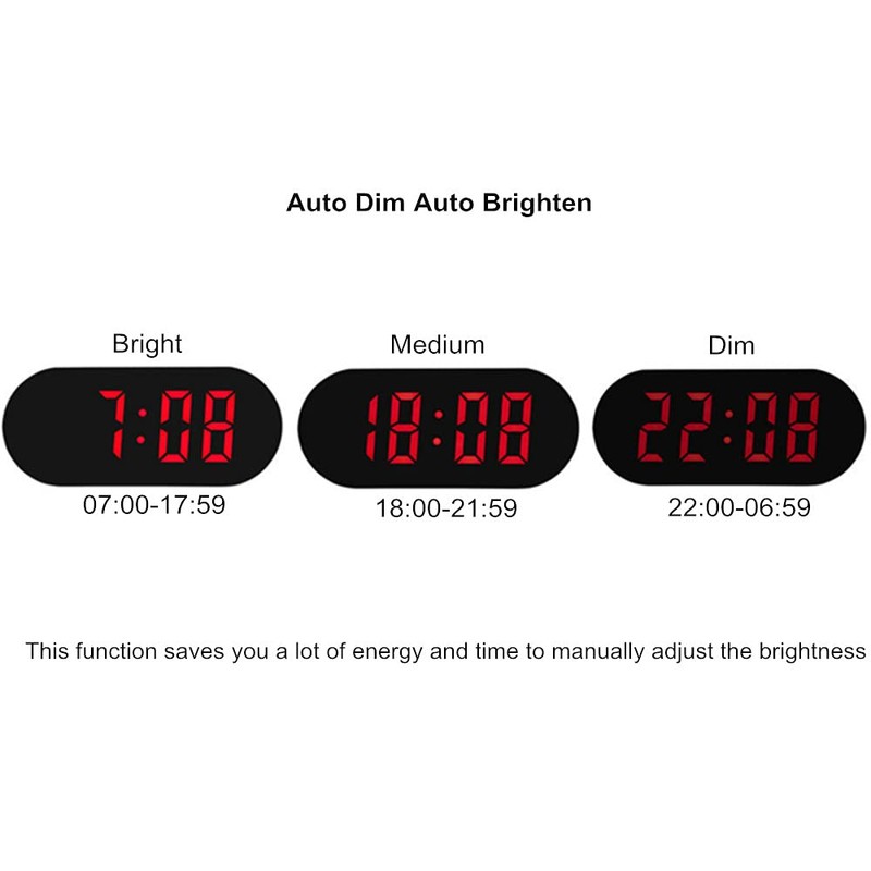 FAMICOZY Simple Easy to Use Digital Alarm Clock,Small Compact,Auto Dim