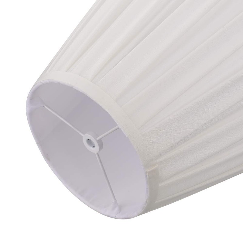 Off White Medium Pleated Barrel Lamp Shades, ALUCSET TC Cloth