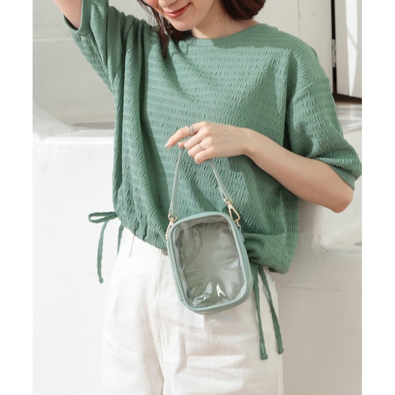 Honeys 2681218746 Plush Pouch, Transparent Storage, Clear, Strap, Back Pocket,