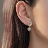 ONNFMH Pink Gold Cherry Blossom Bow-Knot 18k Women's Popular Earrings,