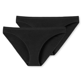 Schiesser Women's 2 Pack Mini Briefs Organic Cotton - 95/5 Organic, Black_174294