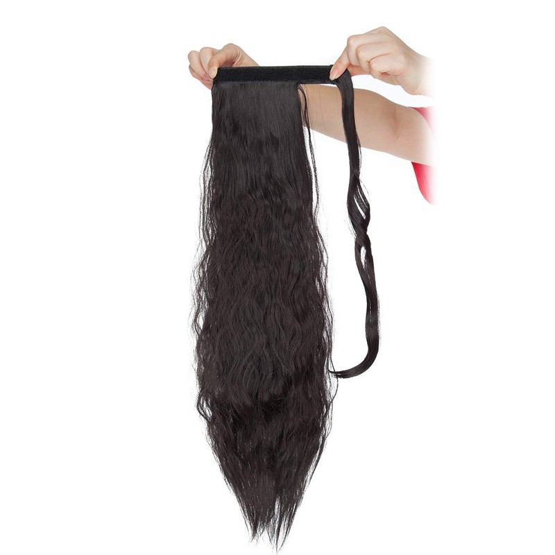 20 Inch Real Long Corn Wave Ponytail Clip in Hair