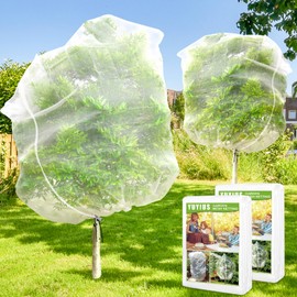 YUYIUS Fruit Tree Netting for Cicadas, 2Pcs 8x8 FT Plant Mesh Netting for Garden Protection with Zipper, Blueberry Bush Insect Netting Cover as Pest Barrier from Bird for Apple, Tomato