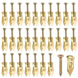LXUEJIE 60 PCS Self-Drilling Anchors, Zinc Plated Steel Wall Anchors and Self Tapping Screws Kit for Heavy Duty Easy Application No Drill or Holes in Wall for Wall Hanging