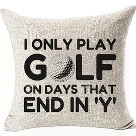 FaceYee Pillow Covers I Only Play Golf Pillowcases Golf Lover Cushion Cover Funny Home Decor Double Side 18x18 inch Removable Color:Golf Lover