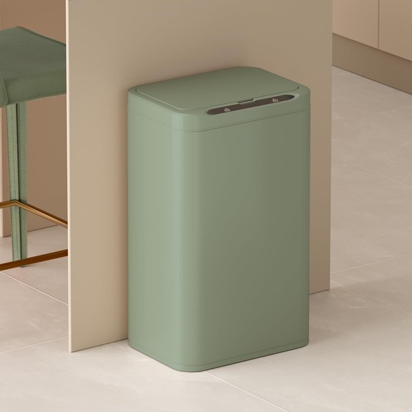 ELPHECO Stainless Steel Office Trash Can Motion Sensor Garbage Can
