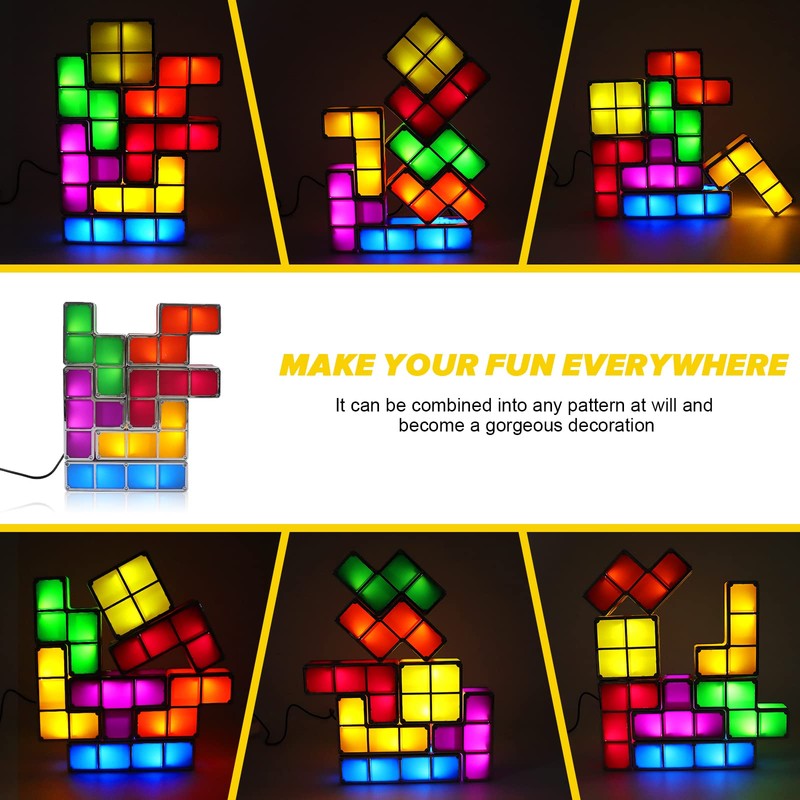 LOSCHEN Night Light, DIY Stackable LED 7 Colors Interlocking Induction