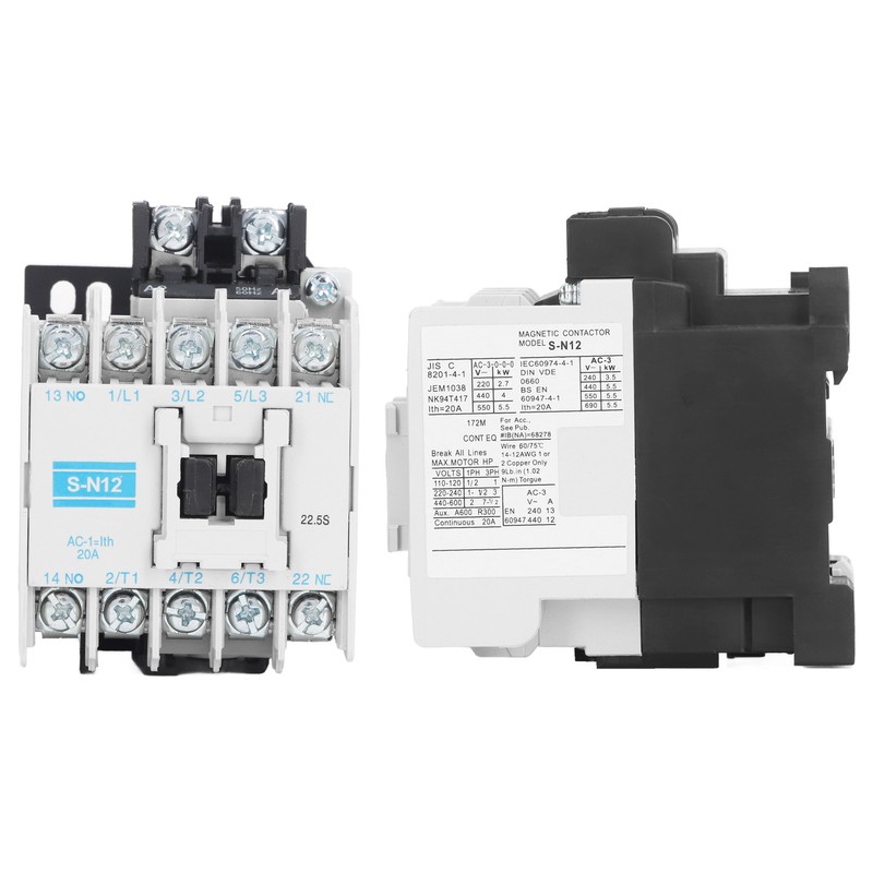 AC Contactor High Sensitivity Industrial Electric Magnetic 20A 3 Pole