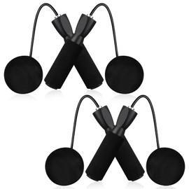 RETON 2Pack Ropeless Jump Rope Weighted Skipping Rope for Fitness Training, Cordless Adjustable Ropes with Foam Handles for Men Women Kids