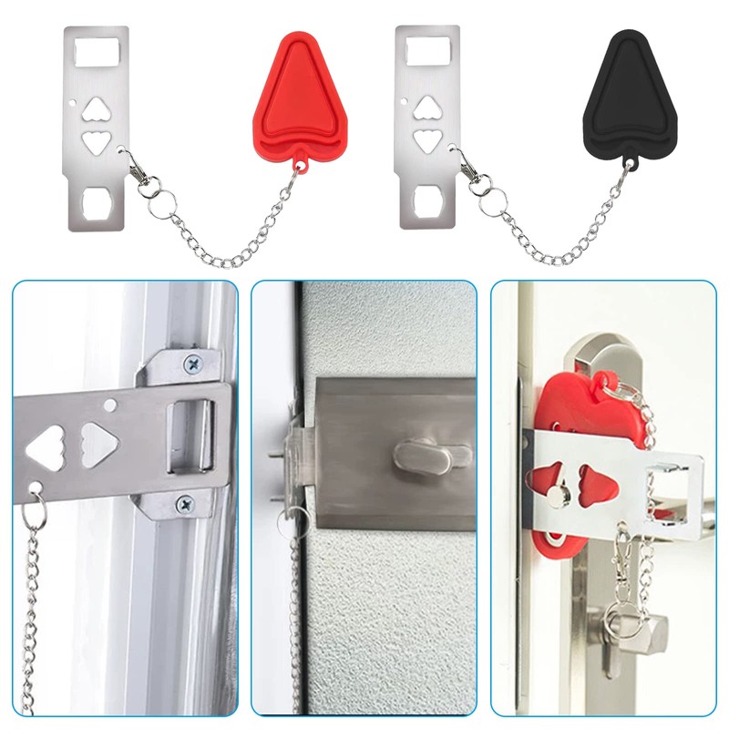 Travel Door Security Locks 2 PCS Portable Door Lock with