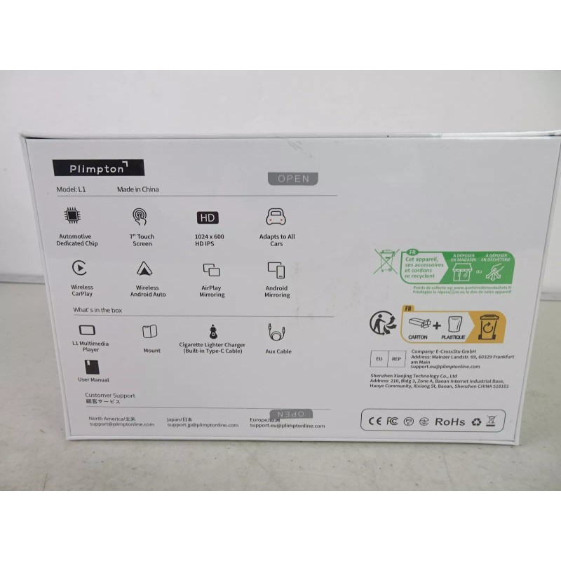 Plimpton 2024 7" CarPlay Android Auto Screen Wireless Multimedia Player