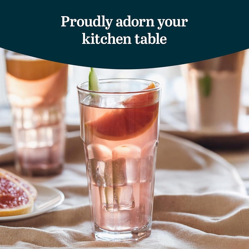 Libbey Gibraltar Drinking Glass Drinking Cup Set, Iconic Heavy Base