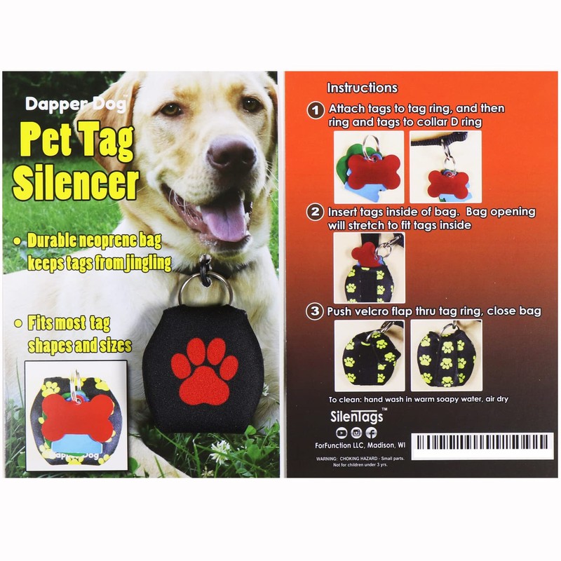 Dapper Dog - Dog Tag Silencer with Tag Ring (Black