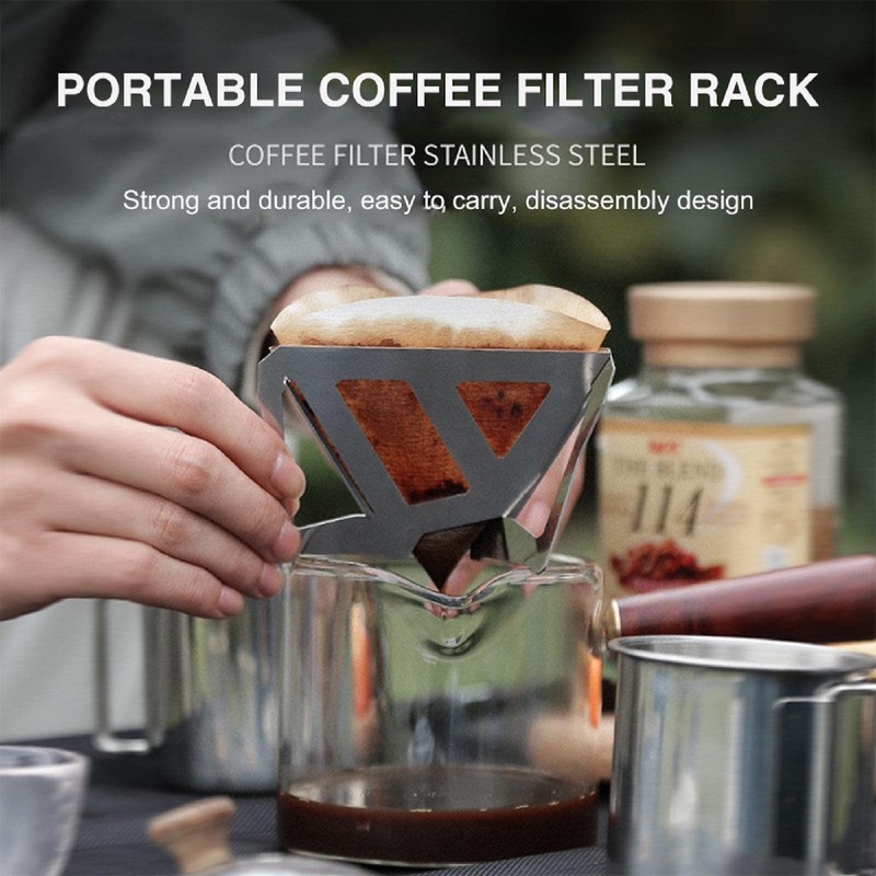 Collapsible Coffee Filter, Stainless Steel Reusable Cone Coffee Filter for