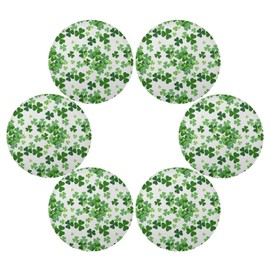 senya St. Patrick Day Clover Round Placemats Set of 6 for Dining Table Heat Insulation Non-Slip Washable Place mats ¡­