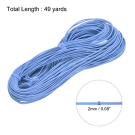 MECCANIXITY 49 Yards(45m) Elastic Cord Bracelets Stretchy String 2mm Sky Blue for Jewelry, Bracelets, Necklaces, Beading, Sewing, Crafts