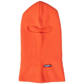 RefrigiWear Double Layer Acrylic Knit Open Hole Balaclava Face Mask (High Visibility Orange, One Size Fits All)