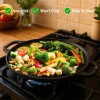 Livevie Cast Iron Tawa 12 Inch with Double Handle Pre-Seasoned