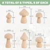 Tsudoku 18 Pieces Unfinished Wooden Mushroom 6 Sizes of Natural