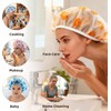 3 Gorros de Ducha Impermeables Elásticos Rojo Azul Amarillo Mujer