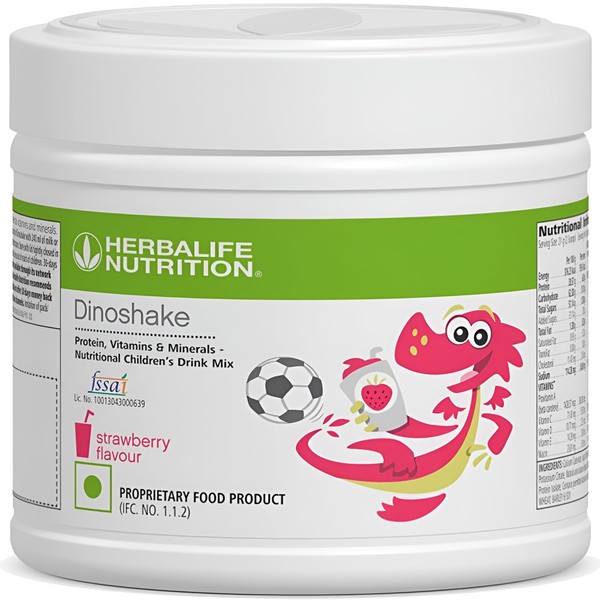 Herbalife Dinoshake Strawberry Flavor - 200 Grams | Packed with Proteins, Vitamins, Minerals & Fun | Nutritional Children Drink Mix | Picky Eater's Delight | Boost Health Today!