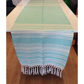 ALKIMIA INC Mexican Handmade Cotton Dotted Rebozo Shawl (Turquoise)
