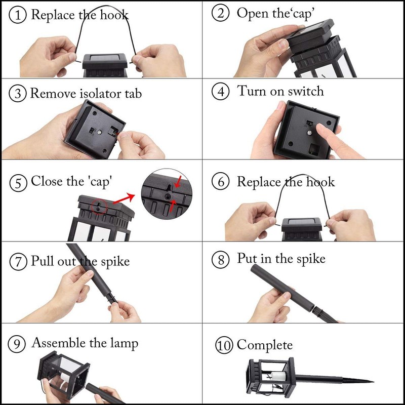 SOLPEX Solar Lanterns Outdoor Waterproof, 8 Pack Solar Lights Outdoor