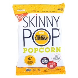 Skinnypop Aged White Cheddar Popcorn, 4.4 Ounce -- 12 per case.