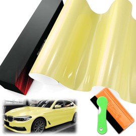 1FTx5FT PET Super Pearlescent Pastel Yellow Glitter Metallic Diamond Vinyl Wrap Auto Car Sticker Decal Film Sheet Bubble Free Air Release Technology with Tool Set