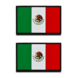 2 PCS 3D PVC Rubber United Mexican National Flag Patch, Heavy Duty and Solid Material, Hooked Backing Tactical Mexico Emblem Patch for Clothes Backpack Uniform Vest Biker Travel