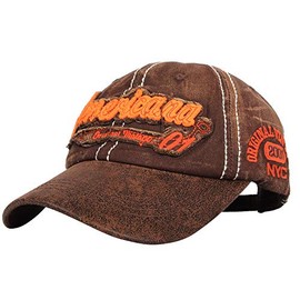 WITHMOONS Vintage Embroidered Baseball Cap Snapback Trucker Hat KZ10036 (Brown)